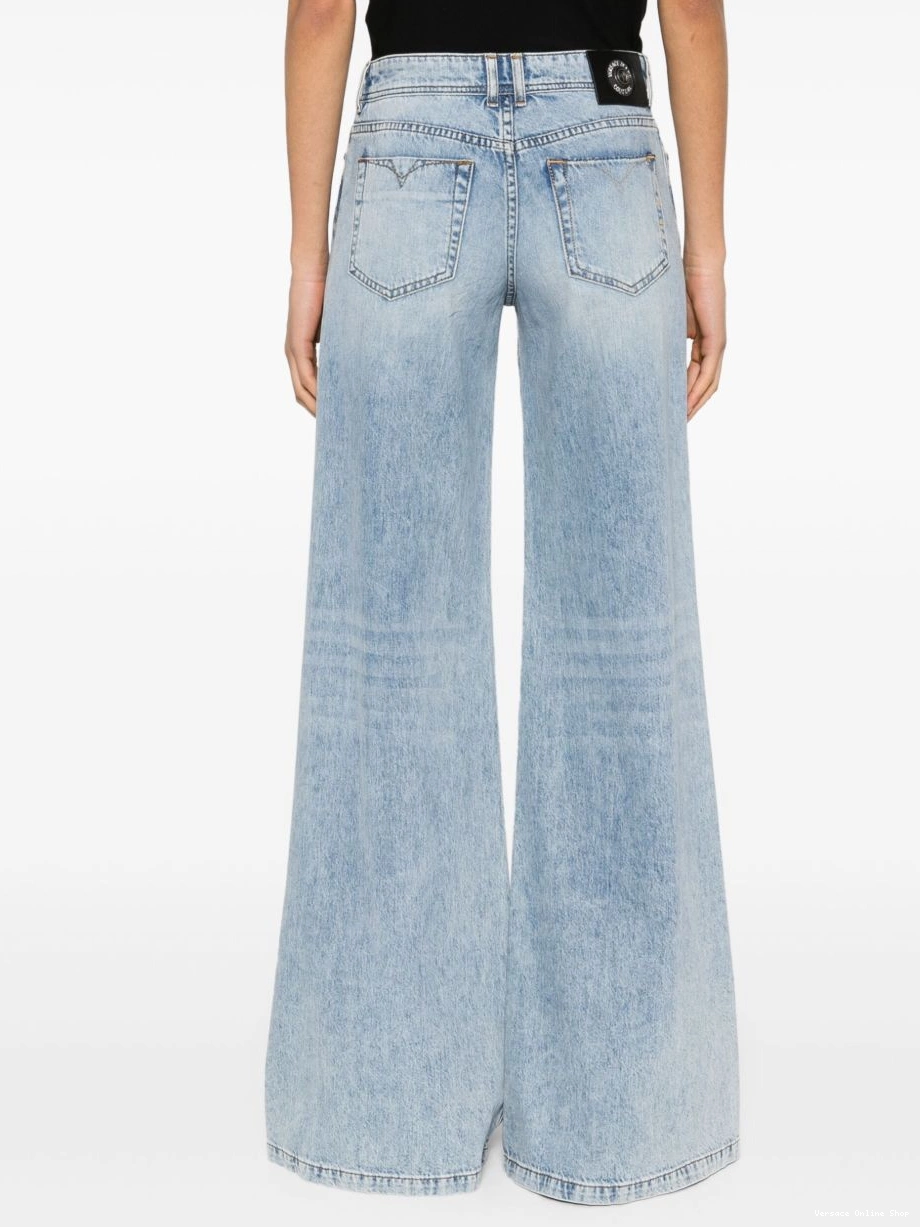 Affordable jeans Jeans Versace straight-leg Couture Women crystal-logo 0325